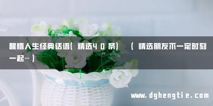 醒悟人生经典话语（精选40条） （精选朋友不一定时刻一起…）